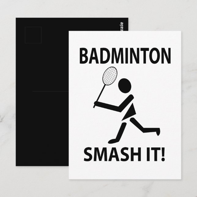 Badminton Smash It Sports Badminton Vykort (Fram/baksida)