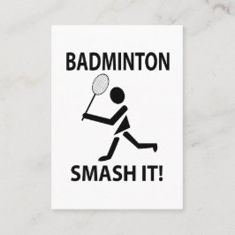 Badminton Smash it Sports Coach Badminton Visitkort