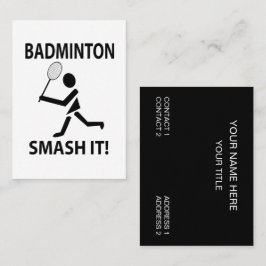 Badminton Smash it Sports Coach Badminton Visitkort