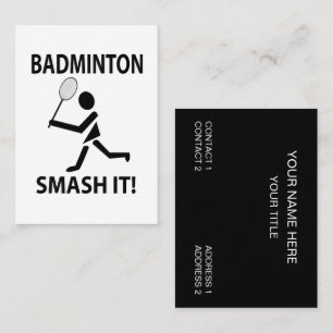 Badminton Smash it Sports Coach Badminton Visitkort
