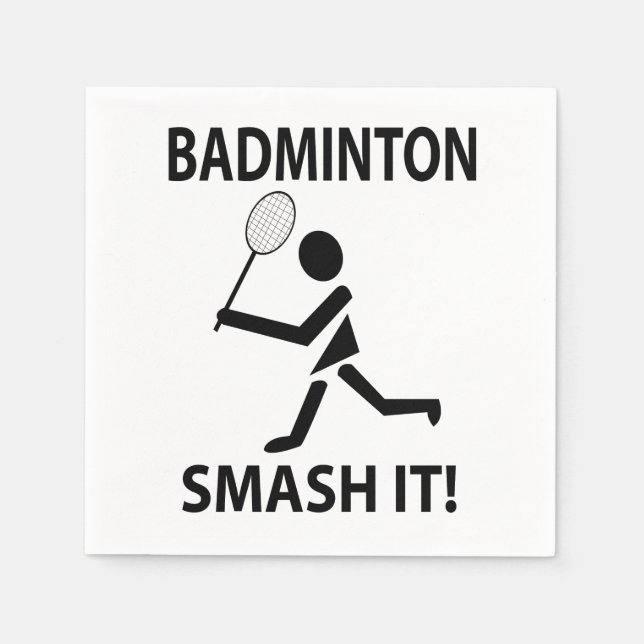 Badminton Smash It Sports Player Badminton Party Pappersservett (Framsidan)