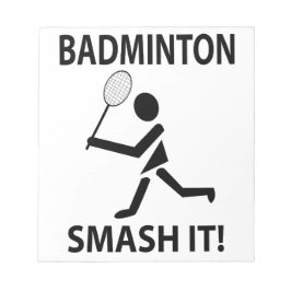 Badminton Smash It Sports Player Coach Badminton Anteckningsblock