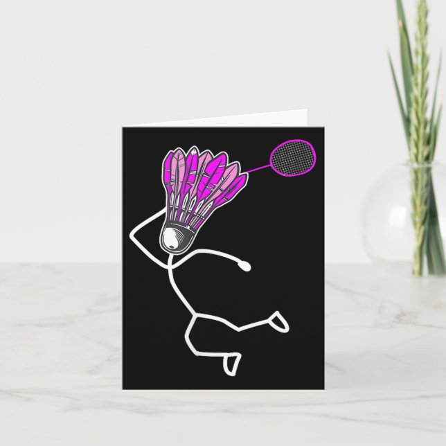 Badminton Snyggt Coola Stick figur Girl Kort (Framsida)