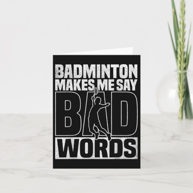 Badminton Spel Älskare Dåliga Ord Shuttle Badminto Kort (Framsida)
