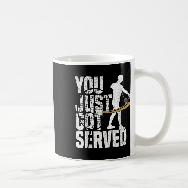 Badminton Spel Älskare Serverad Fjäderboll Spelare Kaffemugg (Höger)