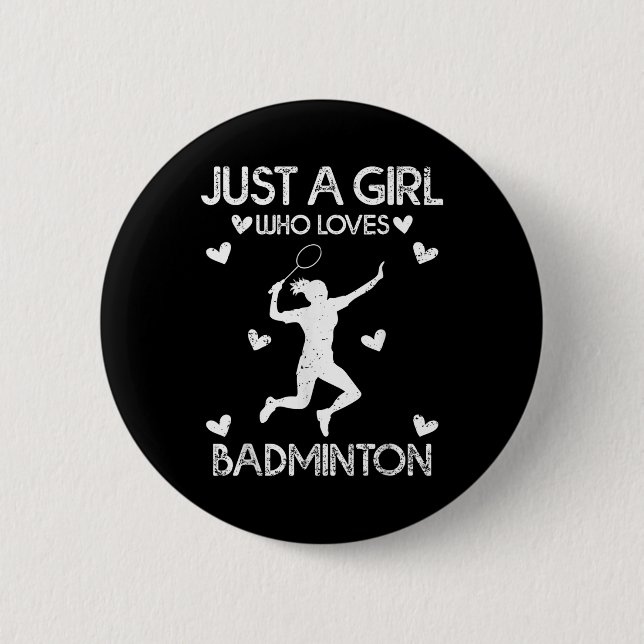 Badminton Sport Älskare, bara en flicka som Kärlek Knapp (Framsida)