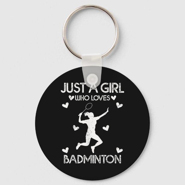 Badminton Sport Älskare, bara en flicka som Kärlek Nyckelring (Framsida)