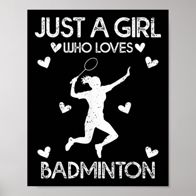 Badminton Sport Älskare, bara en flicka som Kärlek Poster (Framsidan)