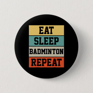 Badminton Sport Player Retro Funny Gift Knapp