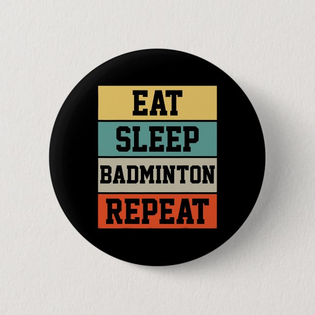 Badminton Sport Player Retro Funny Gift Knapp (Framsida)