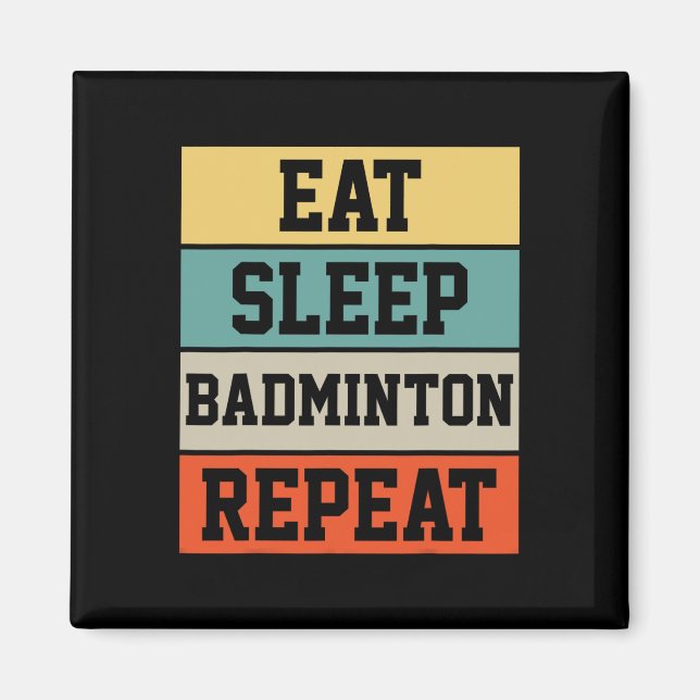 Badminton Sport Player Retro Funny Gift Magnet (Framsidan)