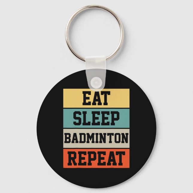 Badminton Sport Player Retro Funny Gift Nyckelring (Framsida)