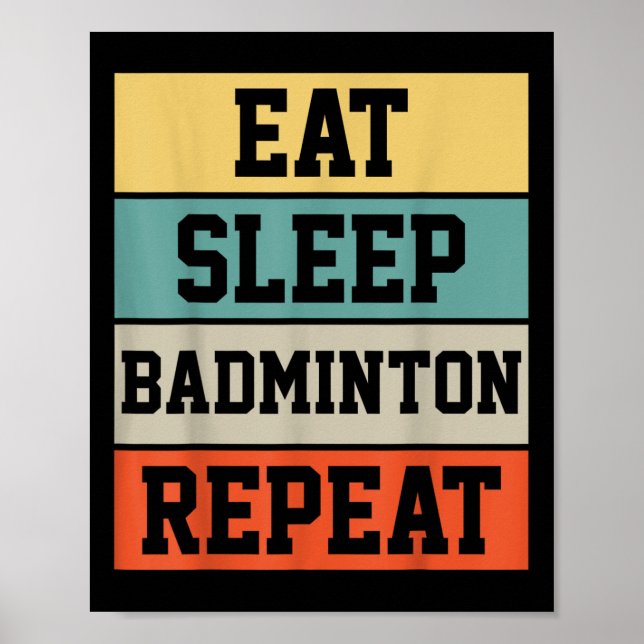 Badminton Sport Player Retro Funny Gift Poster (Framsidan)