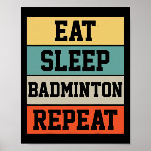 Badminton Sport Player Retro Funny Gift Poster