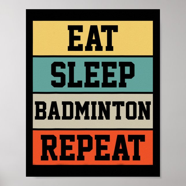 Badminton Sport Player Retro Funny Gift Poster (Framsidan)