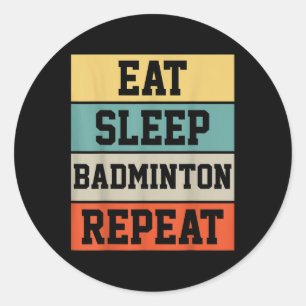 Badminton Sport Player Retro Funny Gift Runt Klistermärke