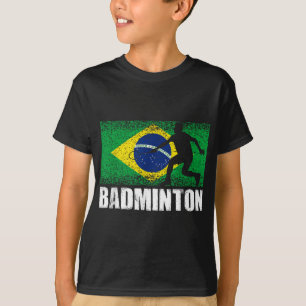 Badminton Sport, Retro Brasilien Flagga, Brasilian T Shirt