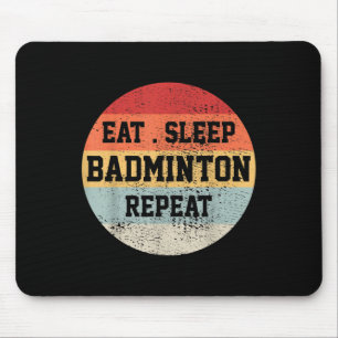 Badminton Sport Spelare Retro Vintage Roligt Prese Musmatta