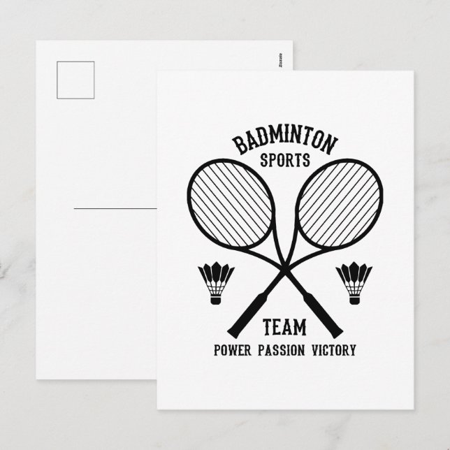 Badminton Sportlag Helg Vykort (Fram/baksida)