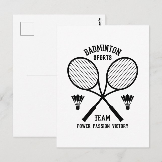 Badminton Sportlag Vykort (Fram/baksida)