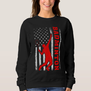 Badminton Sports American Flagga Badminton 4th of T Shirt