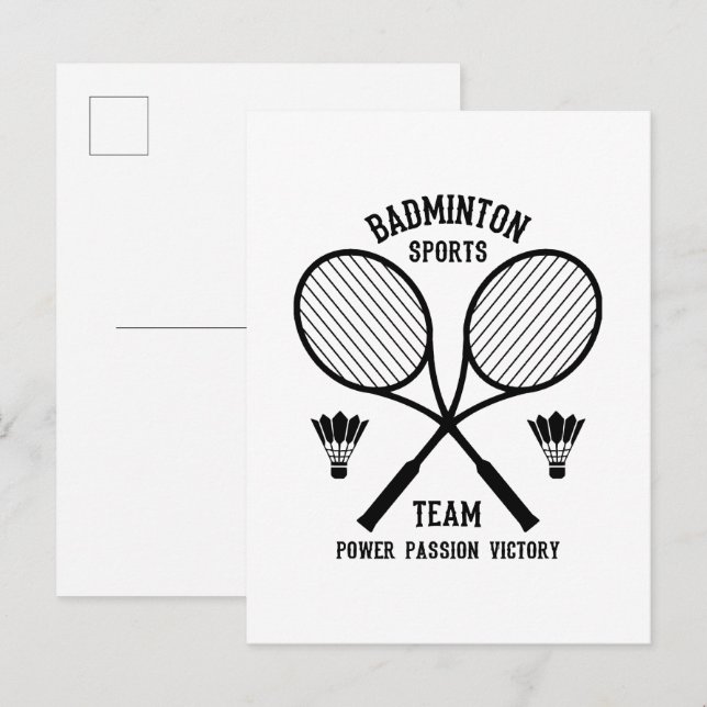 Badminton Sports Team Inbjudan Vykort (Fram/baksida)