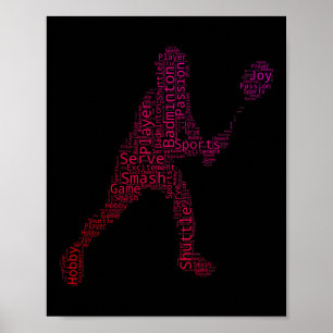 Badminton Squash Badminton Spelare Shuttle Poster