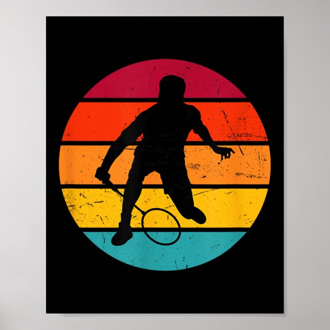 Badminton Squash Shuttle Womens Badminton Player Poster (Framsidan)
