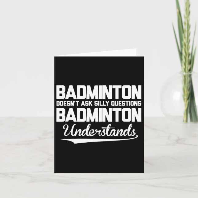 Badminton ställer inte Fåniget Frågor Badminton Un Kort (Framsida)