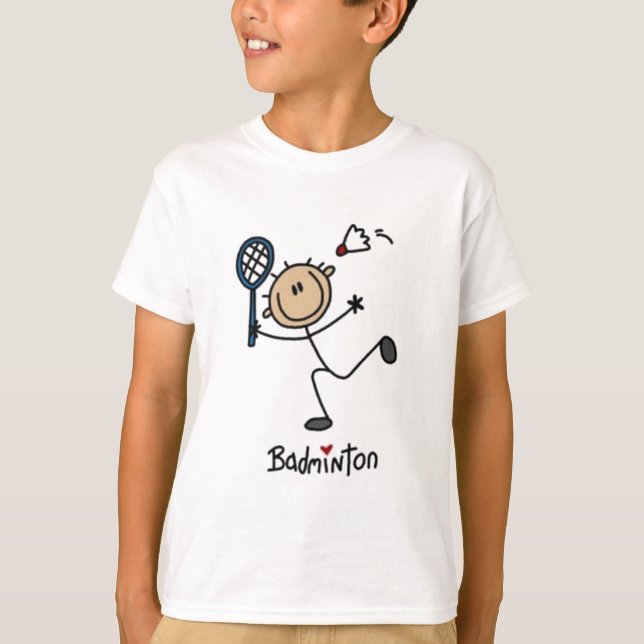 Badminton Stick figur T-shirt (Framsida)