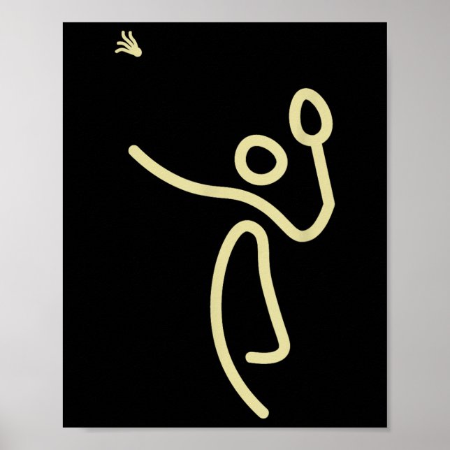 Badminton Stick Man - Shuttle Gift Idea Poster (Framsidan)