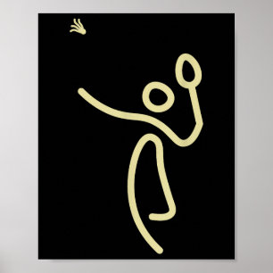 Badminton Stick Man – Shuttlepresentidé Poster