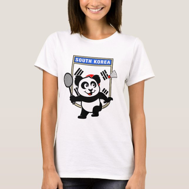 Badminton Sydkorea Panda Tee Shirt (Framsida)