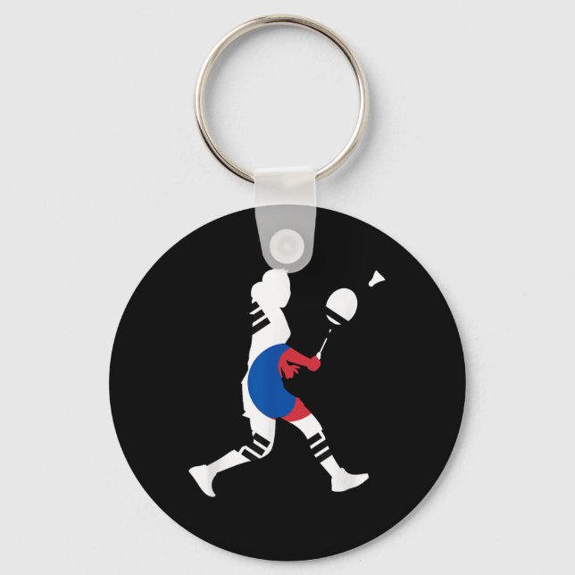 Badminton sydkoreansk flagga racket shuttle kvinno nyckelring (Framsida)