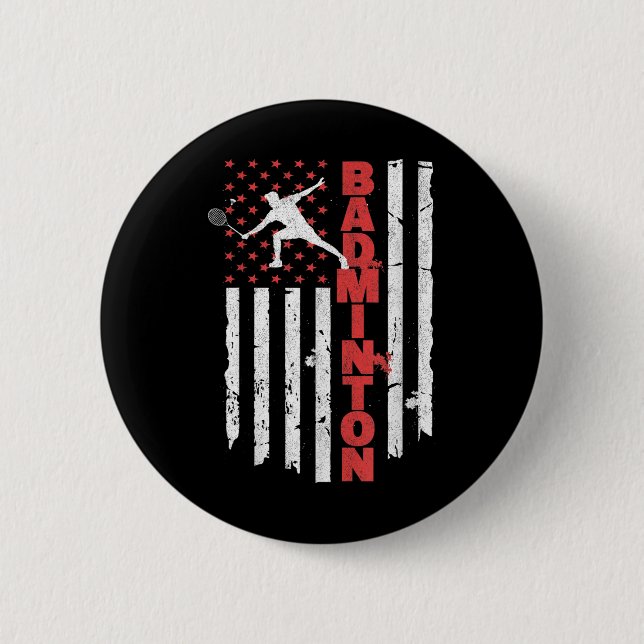 Badminton Team American Flag Usa Badminton For Wom Knapp (Framsida)