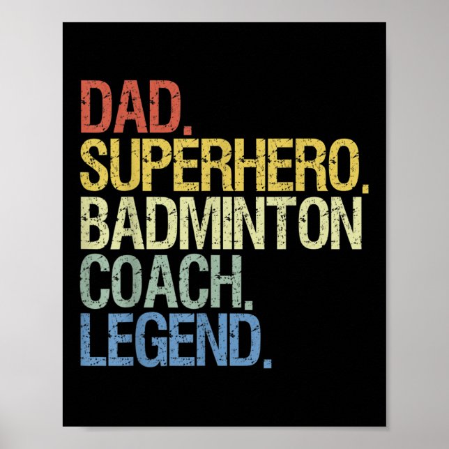 Badminton-tränare pappa  poster (Framsidan)
