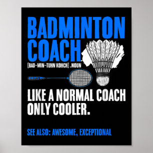 Badminton tränare racket fjäderboll hobby badminto poster