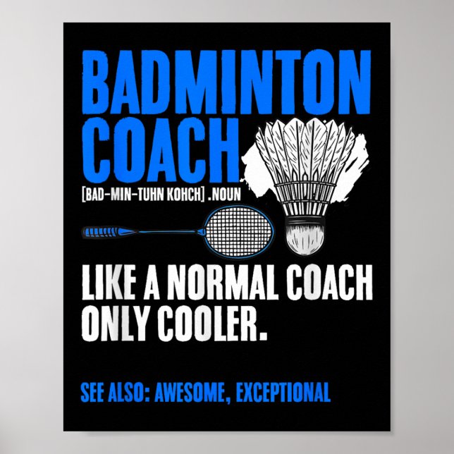 Badminton tränare racket fjäderboll hobby badminto poster (Framsidan)