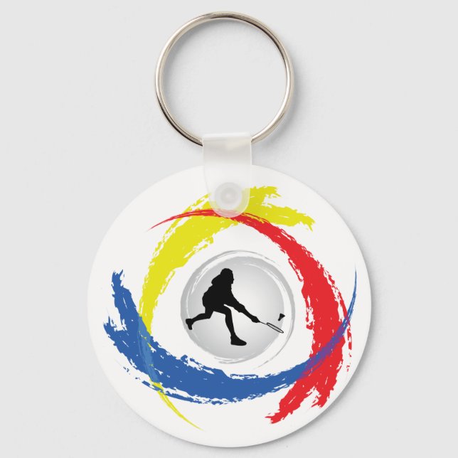 Badminton Tricolor Emblem Nyckelring (Framsida)