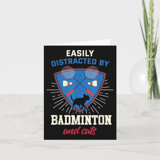 Badminton-tröja Rolig kattälskare Badmintonspelare Kort (Framsida)