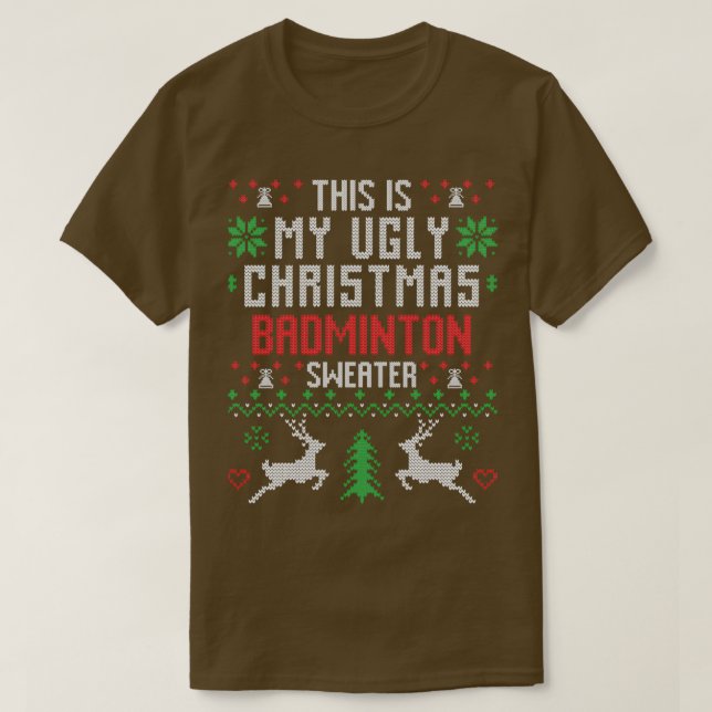 Badminton Ugly jul Sweater T T Shirt (Design framsida)