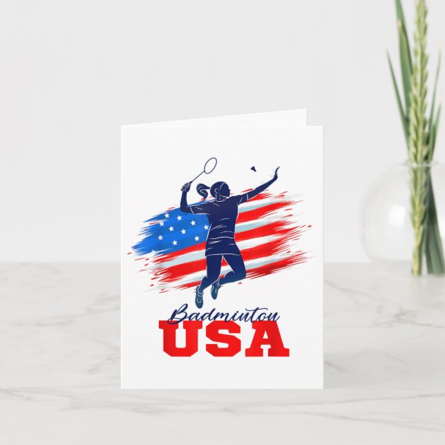 Badminton USA Support Team American Flagga Sports  Kort (Framsida)