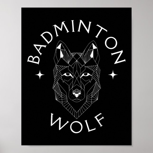 Badminton Varg Player Racket Shuttle Sports Poster (Framsidan)