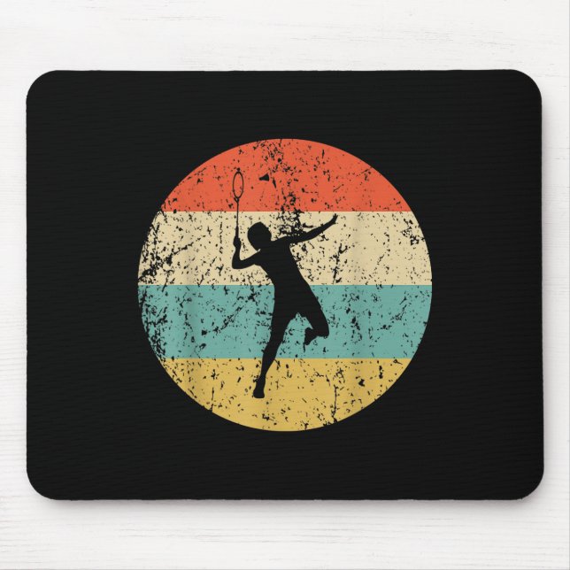 Badminton Vintage Retro Badmintonspelare  Musmatta (Framsidan)