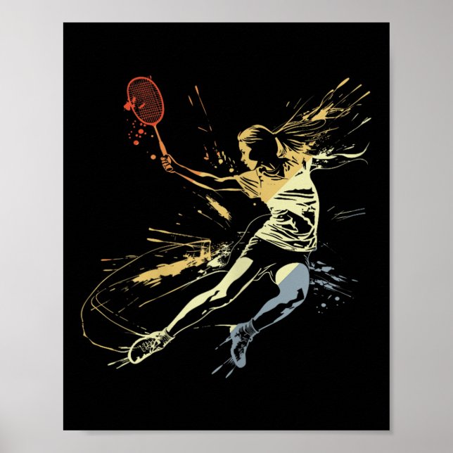 Badminton Woman Grafulli Shuttle Game for Girls Poster (Framsidan)