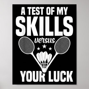 Badmintonälskare färdighetstest Shuttle Spelare Ba Poster