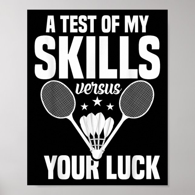 Badmintonälskare färdighetstest Shuttle Spelare Ba Poster (Framsidan)