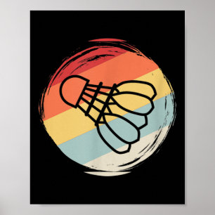 Badmintonboll Vintage 60- 70-tals stil design, Bad Poster