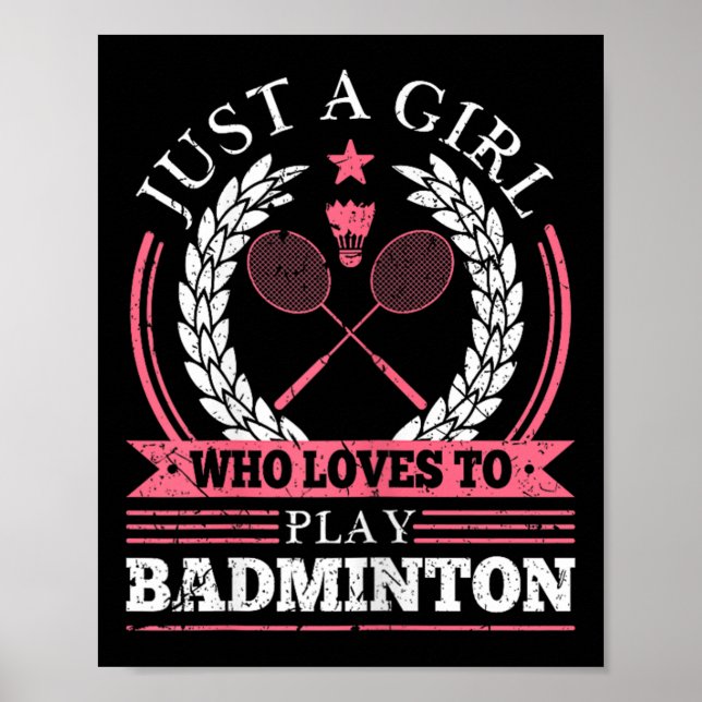 Badmintonbollar Flickor Badminton Poster (Framsidan)