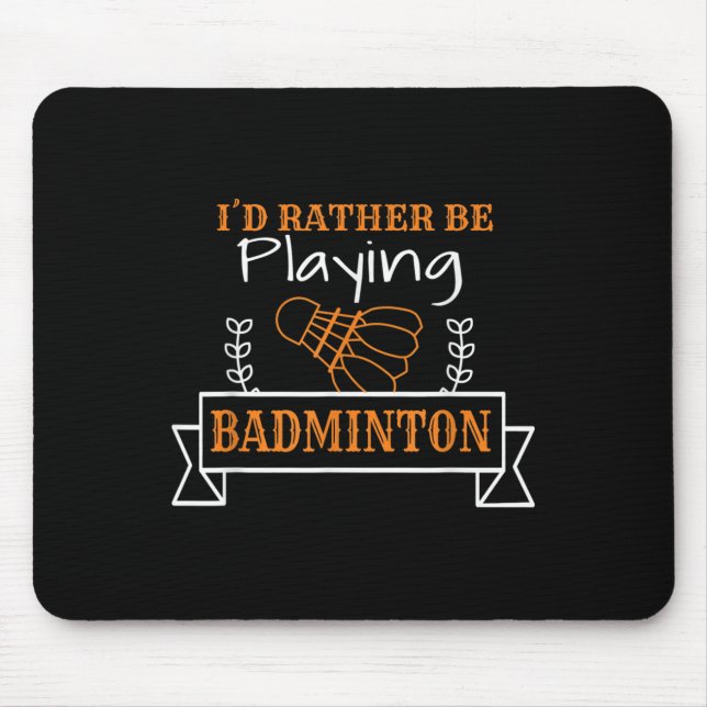 Badmintonbollsgrafik för en badmintonspelare, dåli musmatta (Framsidan)